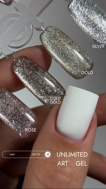 DA&rsquo;23 Unlimited art gel Pink, 5 мл &mdash; гель-фарба для дизайну нігтів з глітером