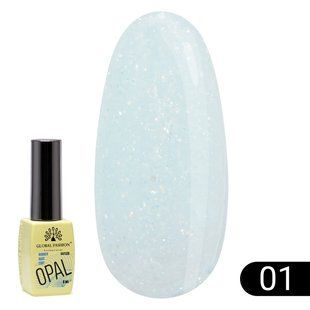 Global Fashion Opal Rubber Base, 01, 8 мл &mdash; каучукова база для гель-лаку опал