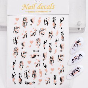 Наклейка для дизайну нігтів C0404, pink gold