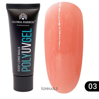 Global Fashion UV Polygel, 03, 30 мл — полігель для нарощення нігтів