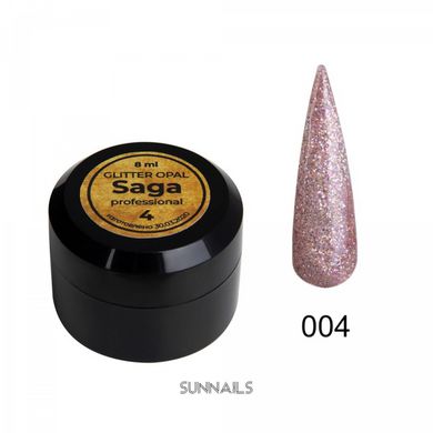 SAGA Professional Glitter Opal, 04, 8 мл — гель для дизайну з глітером