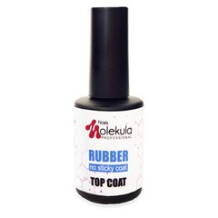 Nails Molekula Top Rubber No Sticky, 12 мл — топ для гель-лаку без липкого шару