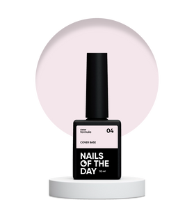 Nailsoftheday Cover base NEW Formula 04, 10 мл &mdash; напівпрозоре пудрово&ndash;рожеве базове покриття для нігтів