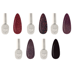 SAGA Professional Love Red gel polish set, 5 шт &times; 10 мл &mdash; набір гель-лаків для нігтів