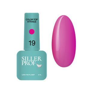 Siller Top Color Vitrage, №19, 8 мл &mdash; вітражний топ для гель-лаку без липкого шару