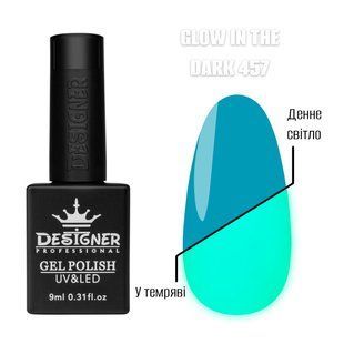 Designer Professional люмінісцентний гель-лак Glow in the dark 457, 9 мл