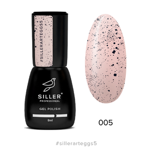 Siller gel polish, Art Eggs, 05, 8 мл — гель-лак для нігтів з чорними крапками