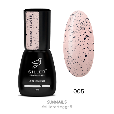 Siller gel polish, Art Eggs, 05, 8 мл — гель-лак для нігтів з чорними крапками