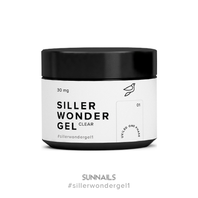 Siller Wonder Gel, 01 CLEAR, 30 мл — гель для нарощення нігтів, прозорий