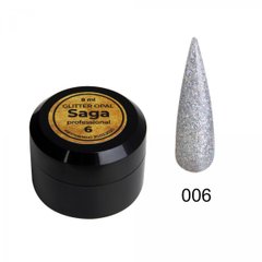 SAGA Professional Glitter Opal, 06, 8 мл — гель для дизайну з глітером