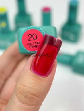 Siller Top Color Vitrage, №20, 8 мл &mdash; вітражний топ для гель-лаку без липкого шару