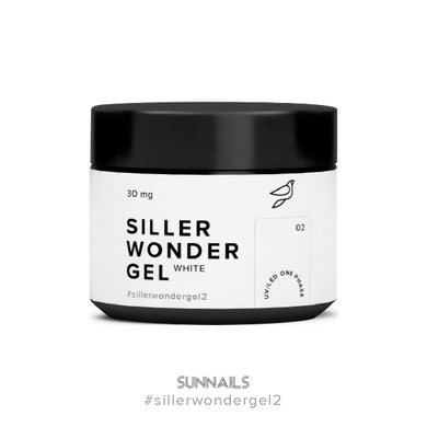 Siller Wonder Gel, 02 WHITE, 30 мл — гель для нарощення нігтів, білий