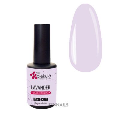 Nails Molekula Base Macaron Color, Lavender, 12 мл — кольорова база для гель-лаку, лаванда