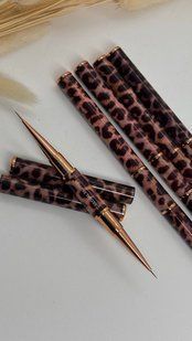 Global Fashion Пензлик 2в1 лайнер 5 мм/7 мм, леопардовий