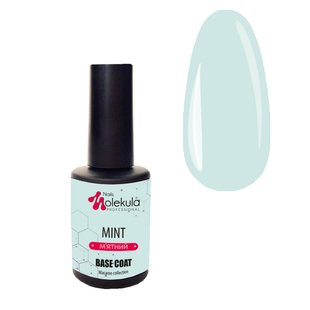 Nails Molekula Base Macaron Color, Mint, 12 мл — кольорова база для гель-лаку, м'ята