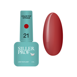 Siller Top Color Vitrage, №21, 8 мл &mdash; вітражний топ для гель-лаку без липкого шару