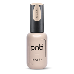 PNB Porcelain Top No wipe, 8 мл — порцеляновий, молочний топ для гель-лаку