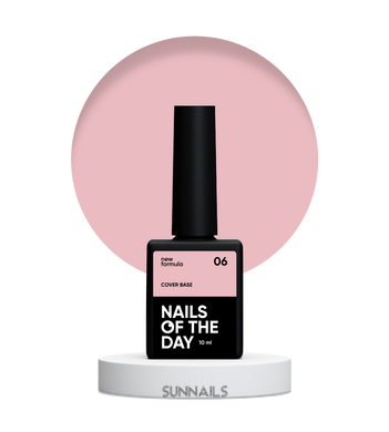 Nailsoftheday Cover base NEW Formula 06, 10 мл — нюдово–персикове камуфлююче базове покриття для нігтів