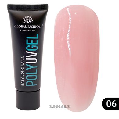 Global Fashion UV Polygel, 06, 30 мл — полігель для нарощення нігтів