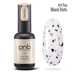 PNB Art Top, Black Dots Matte No Wipe, 8 мл — топ для гель-лаку матовий з чорними крапками