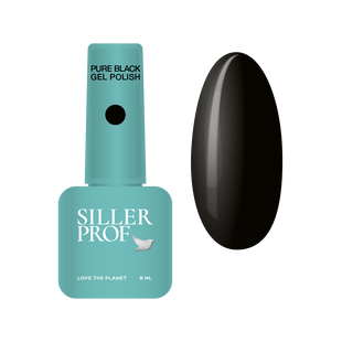 Siller gel polish, Pure Black, 8 мл &mdash; гель-лак для нігтів супер чорний