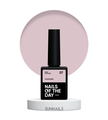 Nailsoftheday Cover base NEW Formula 07, 10 мл — камуфлююче базове покриття для нігтів кольором латте