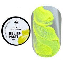 SAGA Professional Relief Paste, 11, 5 мл — неоново-лимонна рельєфна гель-паста для дизайну нігтів