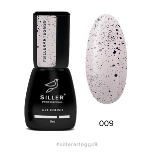 Siller gel polish, Art Eggs, 09, 8 мл — гель-лак для нігтів з чорними крапками