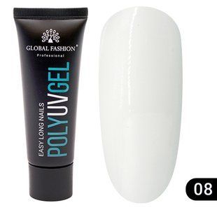 Global Fashion UV Polygel, 08, 30 мл &mdash; полігель для нарощення нігтів