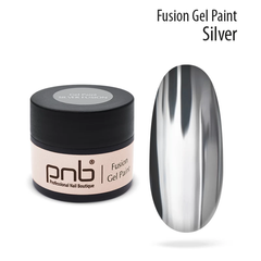 PNB Gel paint, Silver Fusion, 5 мл — гель-фарба для дизайну нігтів, срібна металізована
