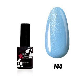 Nails Molekula Gel polish 144, 6 мл &mdash; гель-лак для нігтів, блакитний з мерехтінням