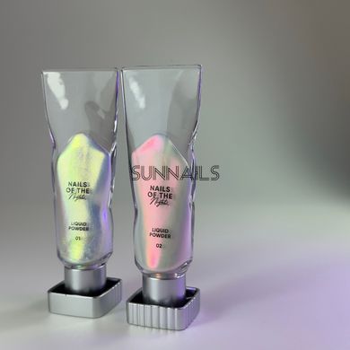 NAILSOFTHEDAY Liquid powder 01 &mdash; рідка втирка для нігтів з переливом від зеленого до фіолетового, 5 г