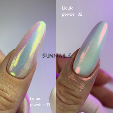 NAILSOFTHEDAY Liquid powder 01 &mdash; рідка втирка для нігтів з переливом від зеленого до фіолетового, 5 г