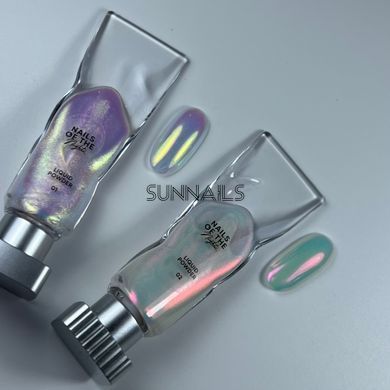 NAILSOFTHEDAY Liquid powder 01 &mdash; рідка втирка для нігтів з переливом від зеленого до фіолетового, 5 г