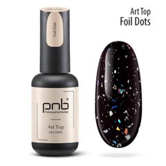 PNB Art Top, Foil Dots No Whipe, 8 мл — топ для гель-лаку з блискучими крапками
