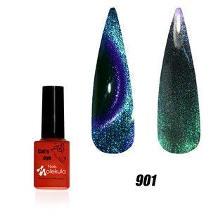 Nails Molekula Gel polish 9D, 901, 6 мл &mdash; гель-лак для нігтів з ефектом котяче око
