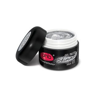 PNB Shimmer Gel Paste, Silver, 01, 5 мл — гель-паста для дизайну нігтів з шимером