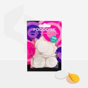 Staleks змінні файли білі для педикюрного диска 320 грит PODODISC L 50 шт PDF-25-320w
