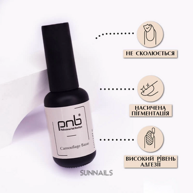 PNB Camouflage Base, Cover Nude, 8 мл — камуфлююча база для гель-лаку