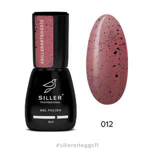 Siller gel polish, Art Eggs, 12, 8 мл — гель-лак для нігтів з чорними крапками