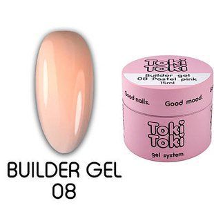 Toki-Toki Builder Gel, Pastel Pink, 08, 15 мл &mdash; гель для нарощення нігтів