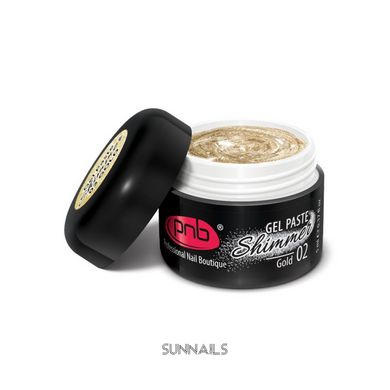 PNB Shimmer Gel Paste, Gold, 02, 5 мл — гель-паста для дизайну нігтів з шимером