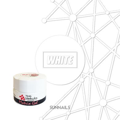 Nails Molekula Matrix gel, White, 5 мл — гель-павутинка для дизайну нігтів, біла