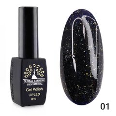 Global Fashion Potal gel polish, 01, 8 мл — гель-лак для нігтів з поталлю