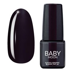 Baby Moon Gel polish Burgundy, 01, 6 мл — гель-лак для нігтів, димчастий баклажан