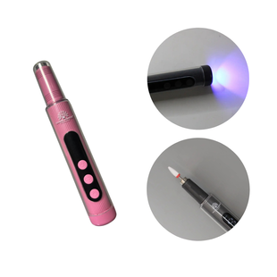 Акумуляторний фрезер для манікюру з UV-ліхтариком Global Fashion GX-15, 2W, 18000 об/хв, рожевий
