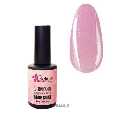 Nails Molekula Base Pearl, Cotton candy, 12 мл — база для гель-лаку перлинна, цукрова вата