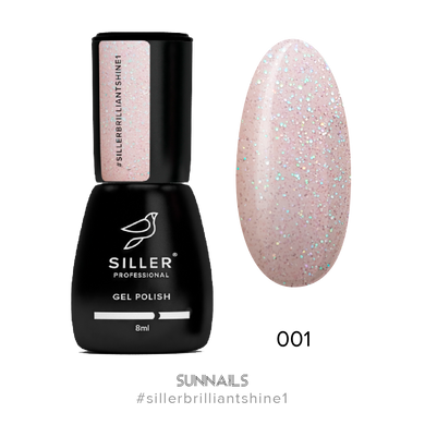 Siller gel polish, Brilliant Shine, 01, 8 мл — гель-лак для нігтів з шимером