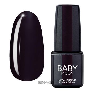 Baby Moon Gel polish Burgundy, 01, 6 мл — гель-лак для нігтів, димчастий баклажан