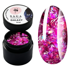 SAGA Professional Galaxy Glitter gel, 07, 8 мл — гель для дизайну з глітером